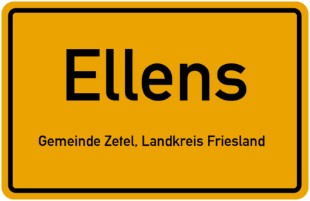 Ortsteil Ellens Ortsschild Ellens